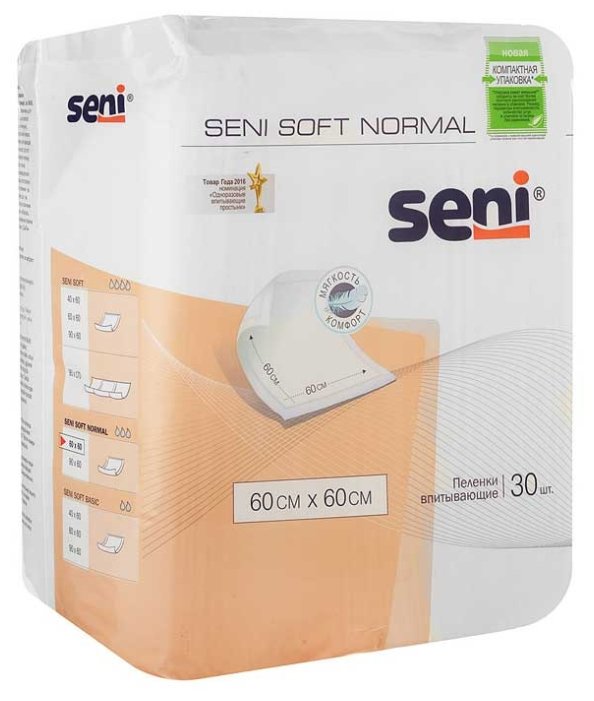 Пеленки Seni Soft Normal (SE-091-SN30-J02) 60 х 60 см (30 шт.) (фото modal 1)