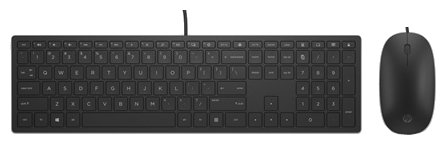 Клавиатура и мышь HP 4CE97AA Wired Keyboard and Mouse 400 Black USB (фото modal 1)