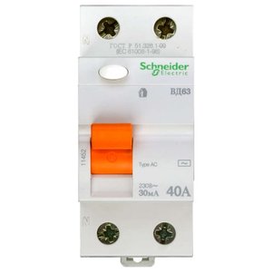 УЗО Schneider Electric 30мА тип AC ВД63 2 полюса (фото modal nav 2)