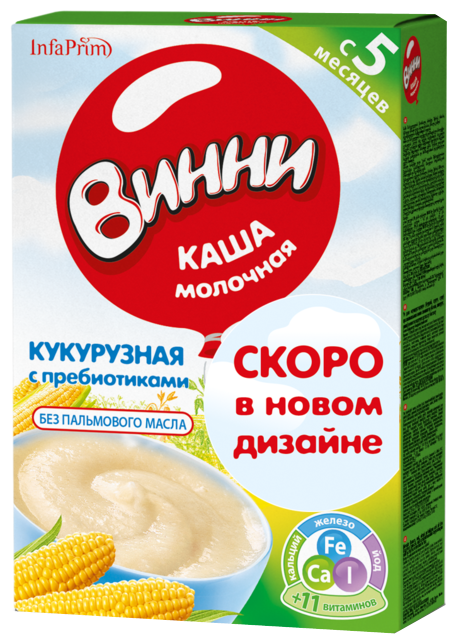 Каша Винни молочная кукурузная с пребиотиками (с 5 месяцев) 200 г (фото modal 1)