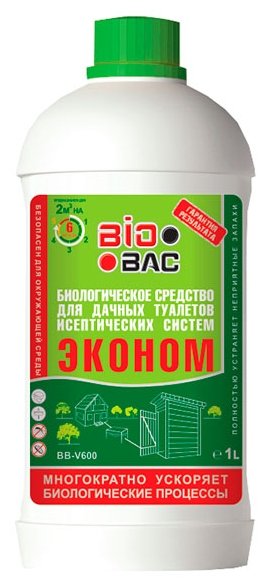 BioBac Биологическое средство для дачных туалетов и септических систем BB-V600 1 л (фото modal 1)