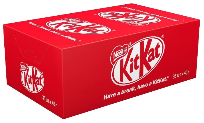 Батончик KitKat молочный шоколад с хрустящей вафлей, 40 г, коробка (фото modal 1)