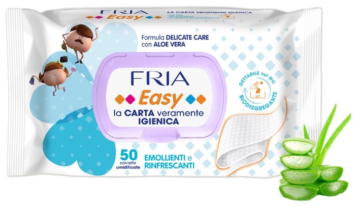 Влажная туалетная бумага FRIA Easy Delicate Care Formula c экстрактами алое вера и ромашка (фото modal 2)