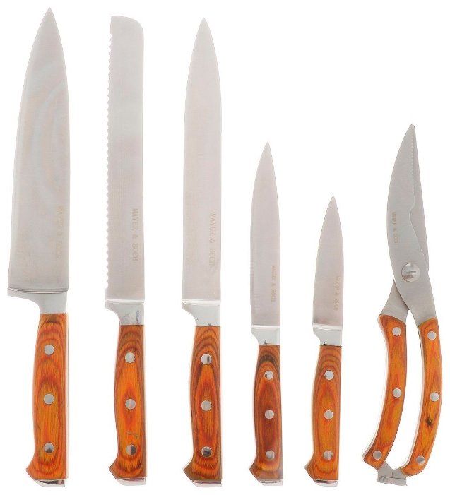 Набор MAYER & BOCH 5 ножей и ножницы с подставкой 23623 (фото modal 3)