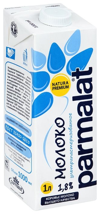 Молоко Parmalat Natura Premium ультрапастеризованное 1.8%, 1 л (фото modal 1)