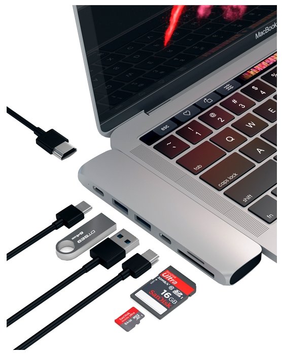 USB-концентратор Satechi Aluminum Type-C Pro Hub Adapter разъемов: 5 (фото modal 8)