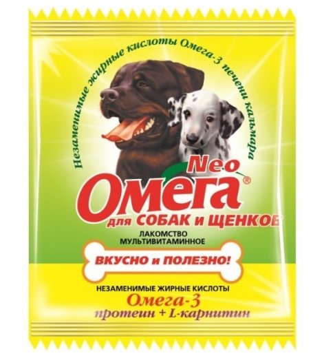 Лакомство для собак Омега Neo с протеином и L-карнитином для собак и щенков (фото modal 1)