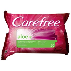 Carefree Влажные салфетки Алоэ для интимной гигиены, 20 шт (фото modal nav 1)