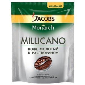 Кофе растворимый Jacobs Monarch Millicano с молотым кофе, пакет (фото modal nav 4)