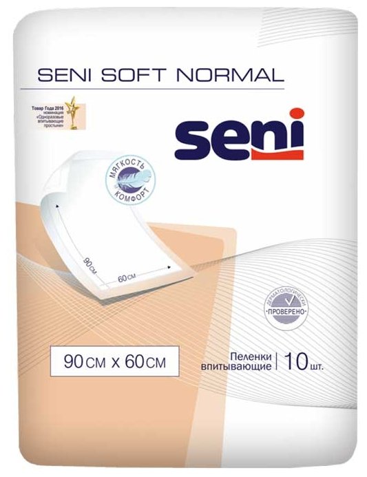 Пеленки Seni Soft Normal (SE-091-SN10-J03) 60 х 90 см (10 шт.) (фото modal 1)