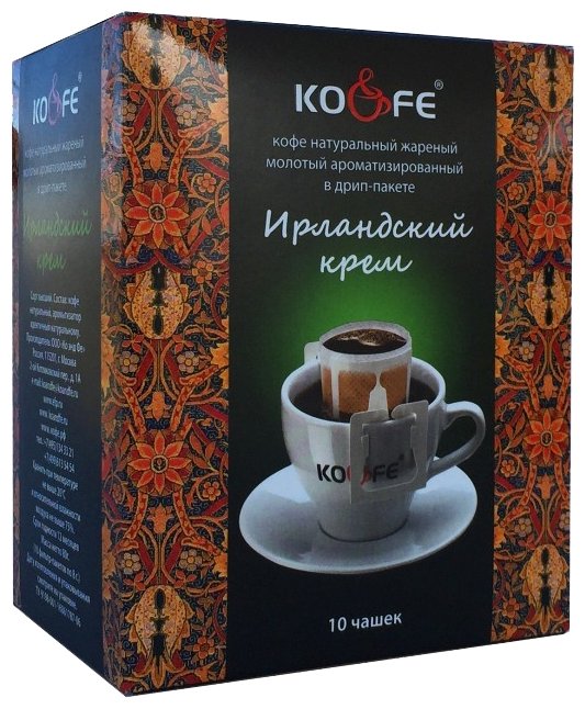 Молотый кофе KO&FE Ирландский крем, в дрип-пакетах (фото modal 2)