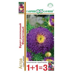Семена 1+1=3 Астра Букет роскошный фиолетовый 0,5 г Гавриш 0.5 г (фото modal nav 1)