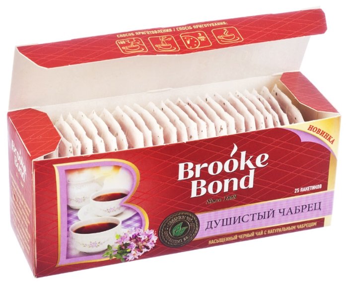 Чай черный Brooke Bond Душистый чабрец ароматизированный в пакетиках (фото modal 3)