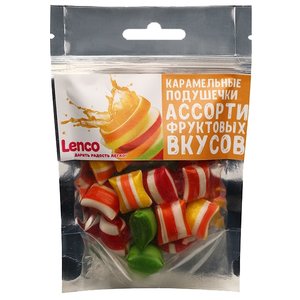 Карамельные подушечки Lenco Ассорти фруктовых вкусов 200 г (фото modal nav 1)