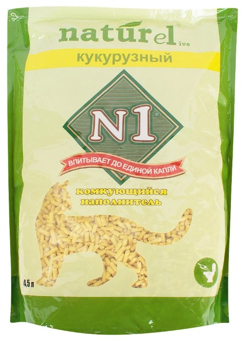 Наполнитель N1 Naturel Кукурузный (4.5 л) (фото modal 3)