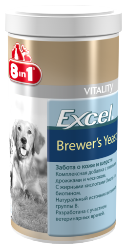 Добавка в корм 8 In 1 Excel Brewer’s Yeast для кошек и собак, (фото modal 4)
