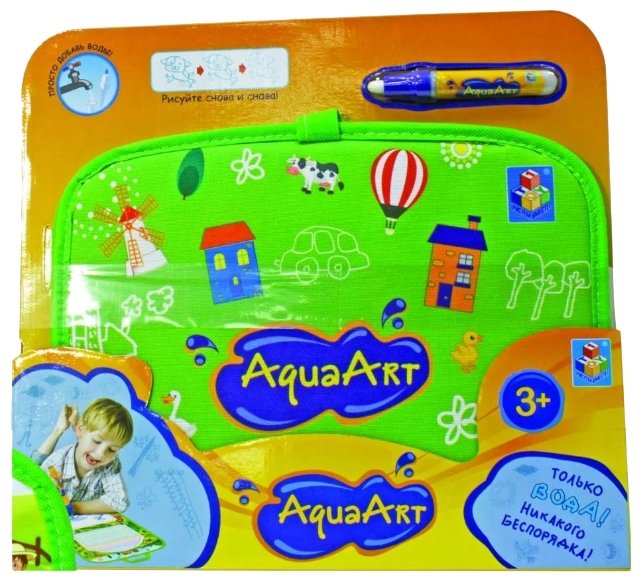 1 TOY Коврик AquaArt для рисования водой (зеленый, чемоданчик) Т59403 (фото modal 1)
