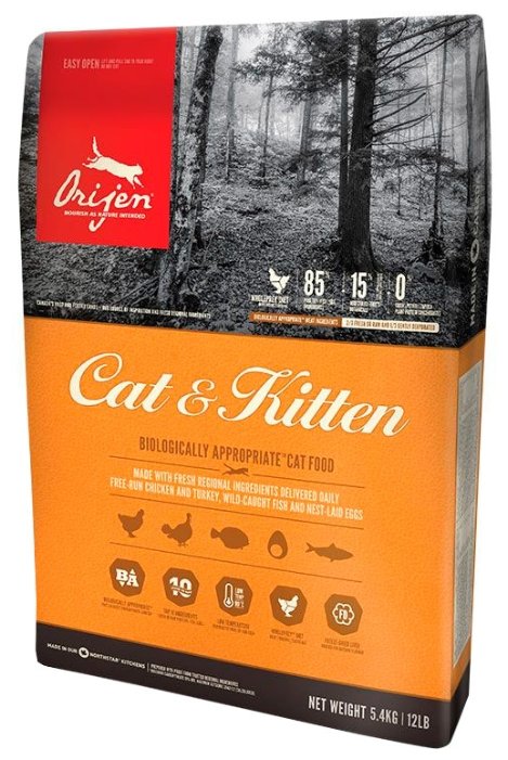 Корм для кошек Orijen (5.4 кг) Cat & Kitten (фото modal 1)