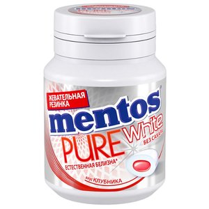Жевательная резинка MENTOS Pure white Вкус Клубника 54 г (фото modal nav 1)