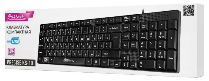 Клавиатура Partner KS-10 PRECISE Black USB (фото modal 2)