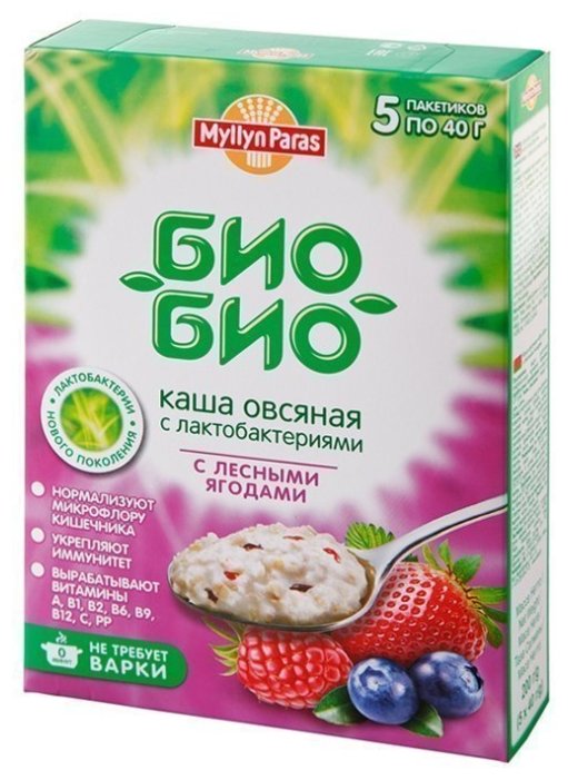 Myllyn Paras Био-Био Каша овсяная с лесными ягодами, порционная (5 шт.) (фото modal 1)