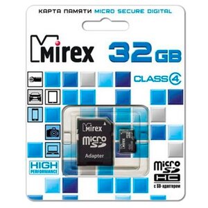 Карта памяти Mirex microSDHC Class 4 + SD adapter (фото modal nav 2)