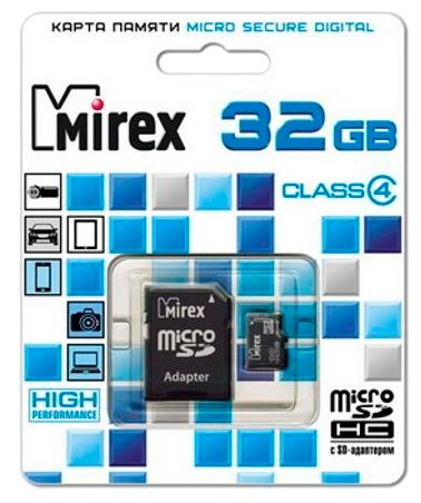 Карта памяти Mirex microSDHC Class 4 + SD adapter (фото modal 2)