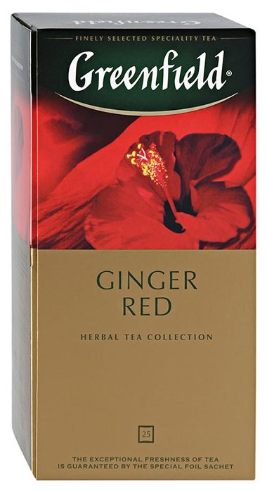 Чайный напиток красный Greenfield Ginger Red ароматизированный в пакетиках (фото modal 1)