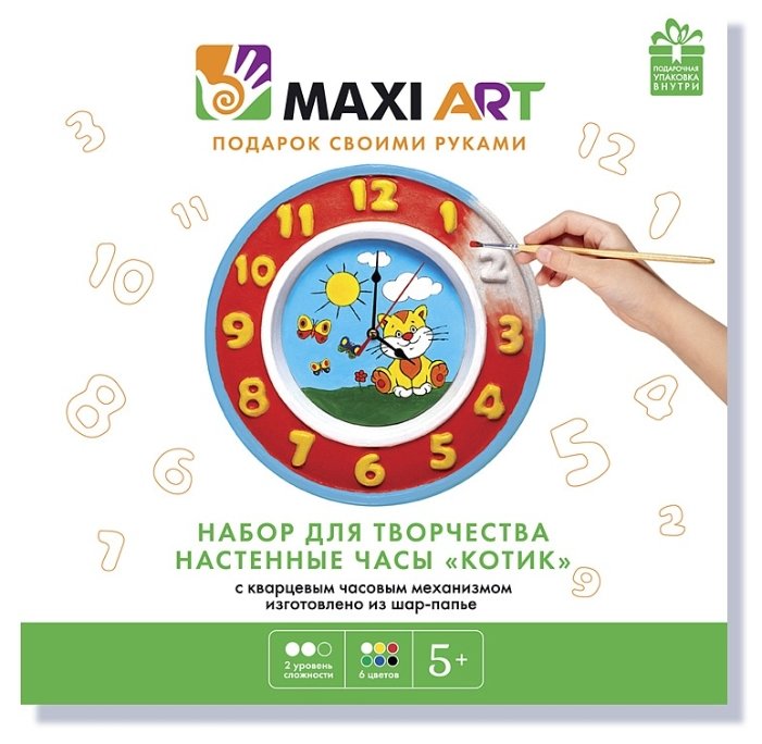 Maxitoys Набор для творчества Настенные часы Котик (MA-0516-08) (фото modal 1)