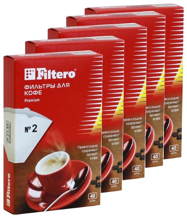 Одноразовые фильтры для капельной кофеварки Filtero Premium Размер 2 (фото modal 3)