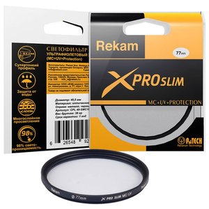 Светофильтр ультрафиолетовый Rekam X Pro Slim UV MC 77 мм (фото modal nav 3)