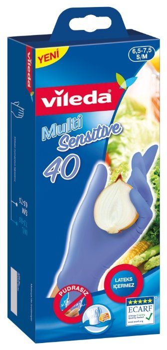 Перчатки Vileda Multi Sensitive 40 шт. (фото modal 1)