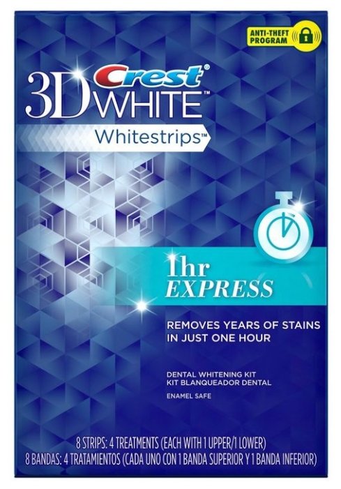 Crest отбеливающие полоски 3D White 1-Hour Express (фото modal 1)