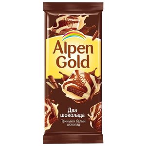 Шоколад Alpen Gold два шоколада темный и белый (фото modal nav 1)