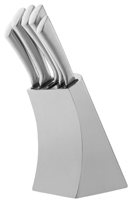 Набор BERKRAFT Silver 5 ножей с подставкой (фото modal 1)