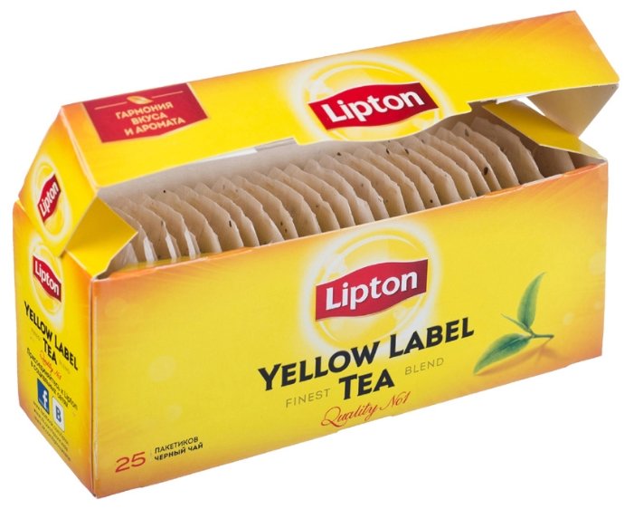 Чай черный Lipton Yellow label в пакетиках (фото modal 8)