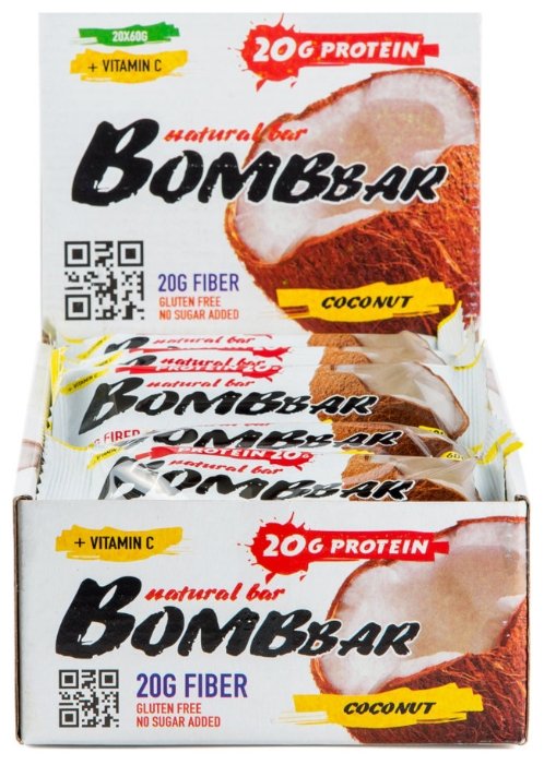BombBar протеиновый батончик Natural Bar + Vitamin C (60 г)(20 шт.) (фото modal 8)