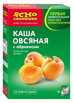 Ясно cолнышко Каша овсяная с абрикосом, порционная (6 шт.) (фото modal 1)