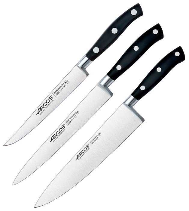 Набор Arcos Riviera 3 ножа с белой подставкой (фото modal 6)