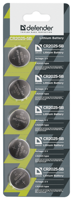 Батарейка CR2025 Defender CR2025-5B (фото modal 1)