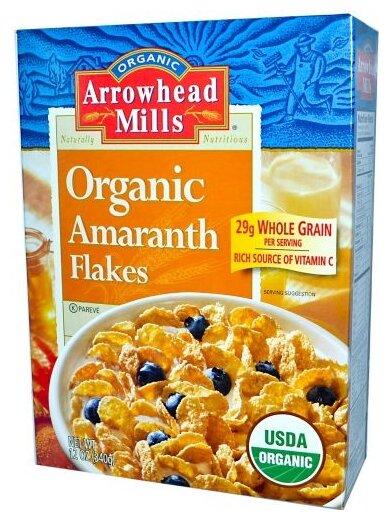 Готовый завтрак Arrowhead Mills Organic Amaranth Flakes хлопья, коробка (фото modal 2)