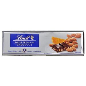 Шоколад Lindt Swiss premium темный с апельсином и миндалем (фото modal nav 1)