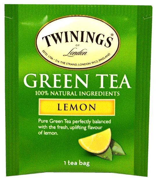 Чай зеленый Twinings Green tea & Lemon ароматизированный в пакетиках (фото modal 3)