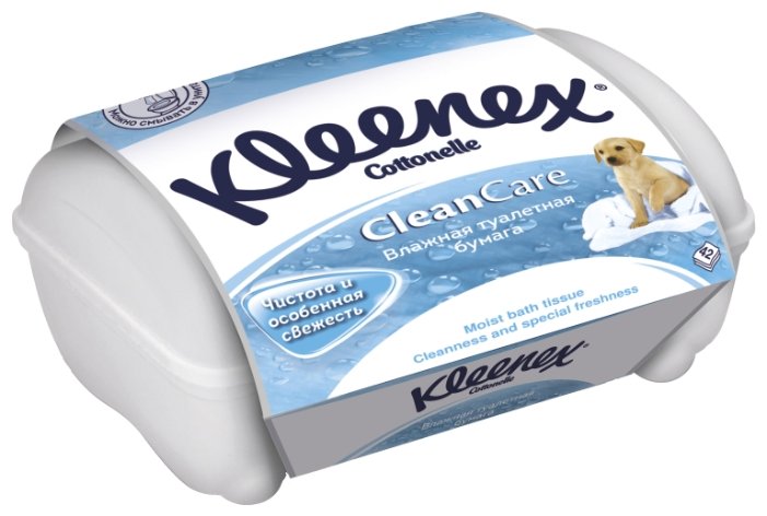 Влажная туалетная бумага Kleenex в пластиковой коробке (фото modal 1)