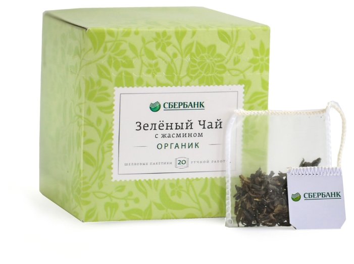 Чай зеленый органический с жасмином, 20 пакетиков (фото modal 1)