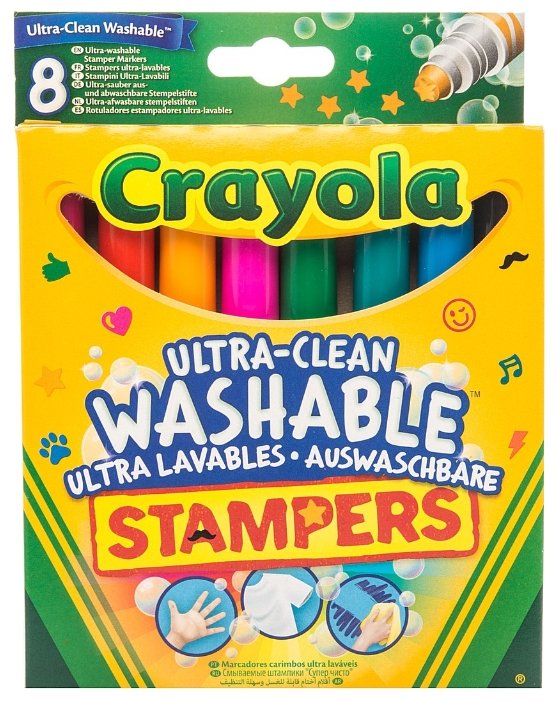Crayola Набор смываемых фломастеров-штампов 58-8129 (8 шт.) (фото modal 1)