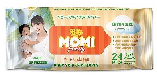 Влажные салфетки Momi Family Extra Size (фото modal 1)