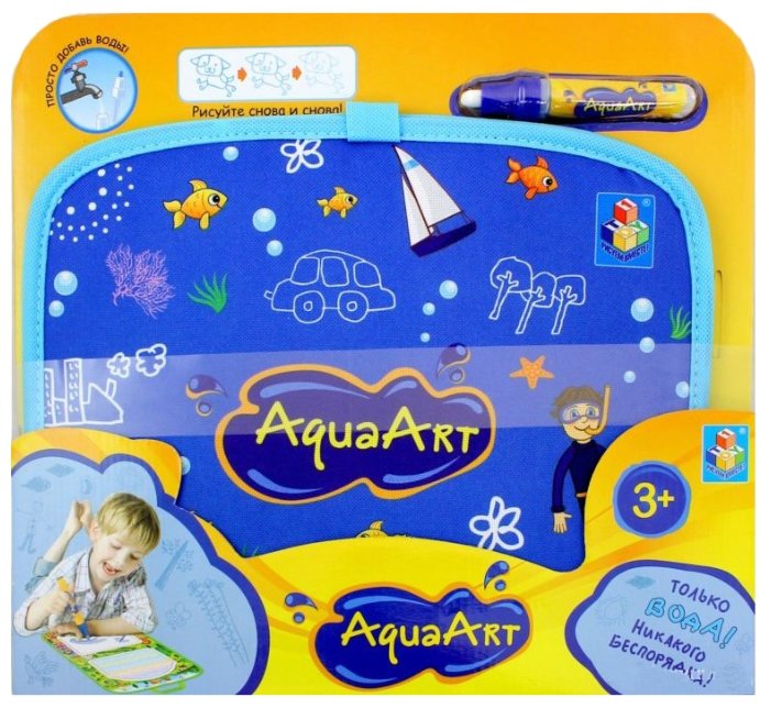 1 TOY Коврик AquaArt для рисования водой (синий, чемоданчик) Т10156 (фото modal 1)