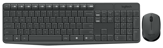 Клавиатура и мышь Logitech MK235 Wireless Keyboard and Mouse Black USB (фото modal 3)