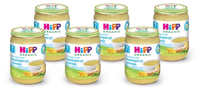 Пюре HiPP овощной крем-суп с цыпленком (с 7 месяцев) 190 г, 6 шт (фото modal 1)